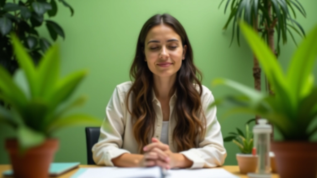 Pessoa criativa em ambiente natural, rodeada de plantas, com material de arte ao alcance
